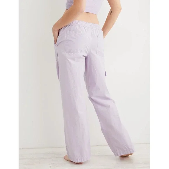 Aerie Baggy Cargo Skater Pant in Violet Flurry Pull-on Women's Size Large Y2K - Picture 3 of 12